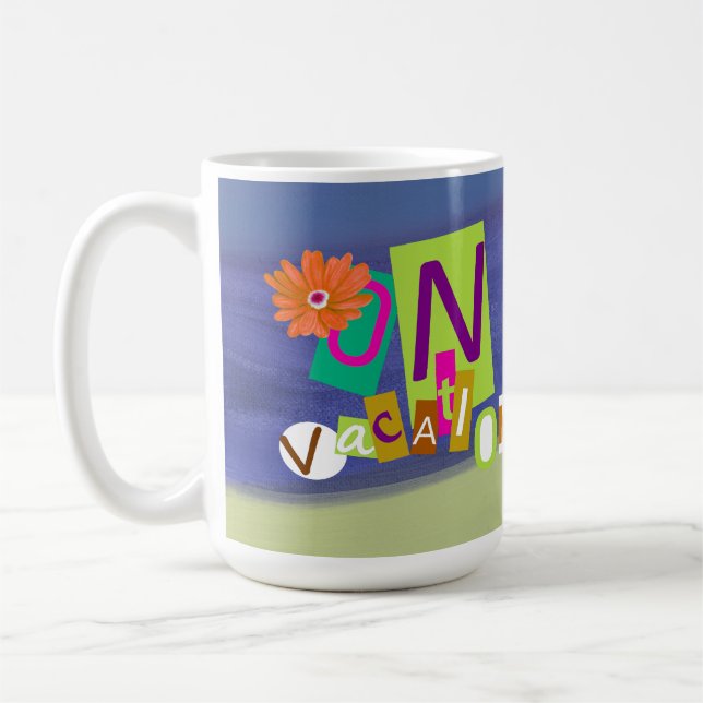 Färgglatt Unikt Retro Semesterläge Kaffemugg (Vänster)