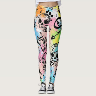 Färgglatt urbant graffiti-mönster (6) leggings