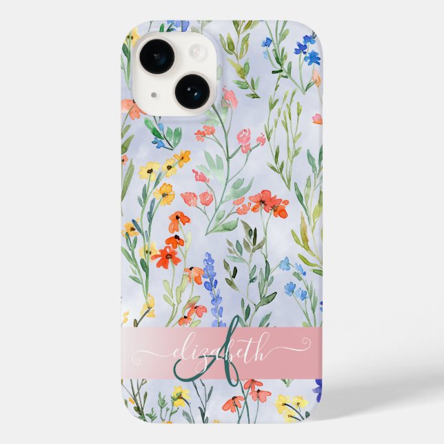 Färgglatt vår ängsblomma monogram    (Baksida)