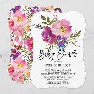 Färgglatt vårbukett-baby shower-inbjudan inbjudningar
