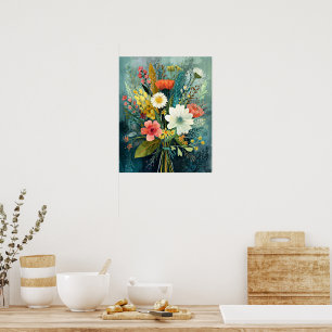 Färgglatt vårbukett poster