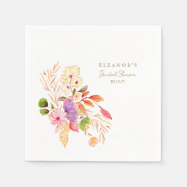 Färgglatt Vattenfärg Blommig Brunch Bubbly Shower Pappersservett