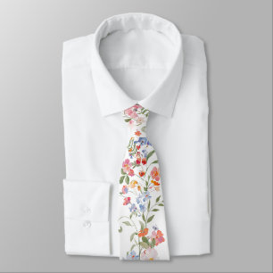 Färgglatt Vildblomma Blommig Bröllop Tacksamhet Pr Slips