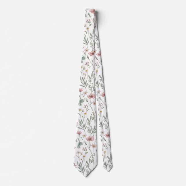 Färgglatt vildblommäster trädgårdsblommor pappas p slips (Framsida)