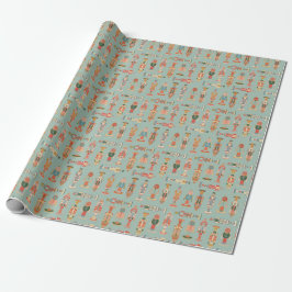 Färgglatt Vintage Holiday Nötknäpparpresentpapper Presentpapper