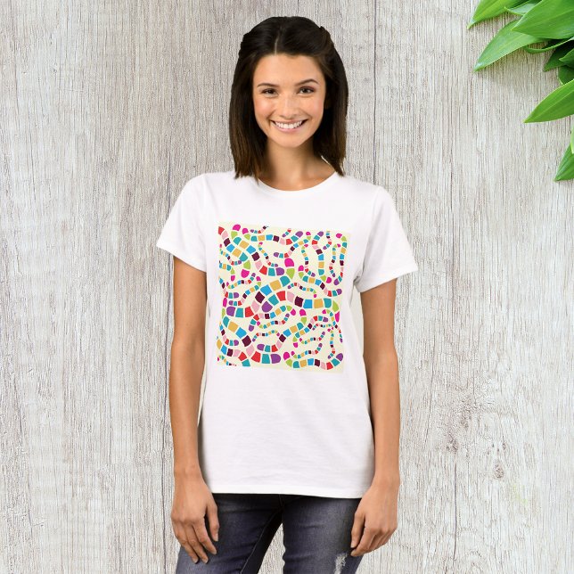 Färgglatt Wiggle Worm-mönster T Shirt (Skapare uppladdad)