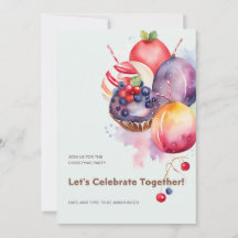 Färgglida julpuddingar, frukt-kakor och godis