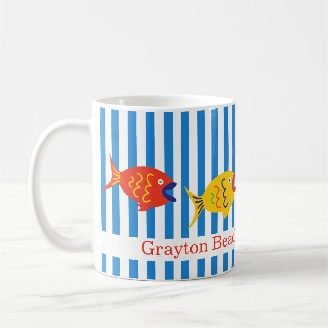 Färgglig Anpassad Whimsisk Fisk Mugg (Vänster)