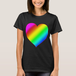 Färgglikt Hjärtan Regnbåge Kärlek Ljus Färg T Shirt