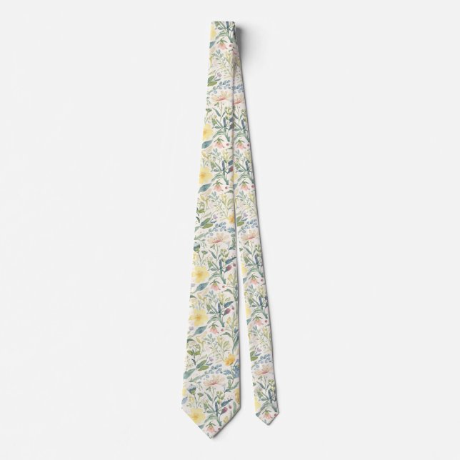 Färgglilla trädgårdsblommor vilda blommor vår äng slips (Framsida)