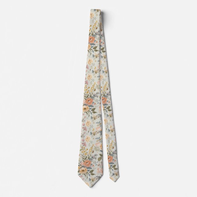 Färgglilla trädgårdsblommor vilda blommor vår äng slips (Framsida)