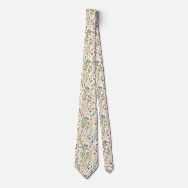 Färgglilla trädgårdsblommor vilda blommor vår äng slips (Framsida)