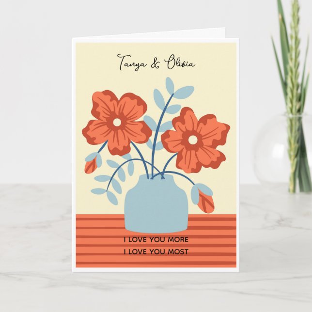 Färgglillustration av abstrakt blomsterarrangemang kort (Framsida)