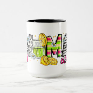 Färgglitt citrontema MAMA-skrivstil Mugg