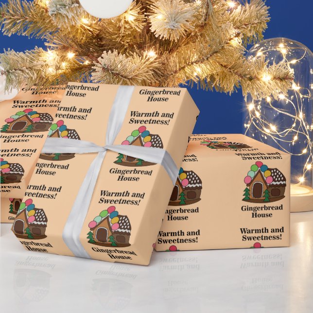 Färgglitt hus av pepparkakor presentpapper (Helgdagar)
