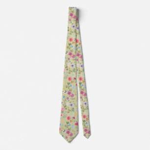 Färggloda trädgårdsblommor vildblomma vår äng slips
