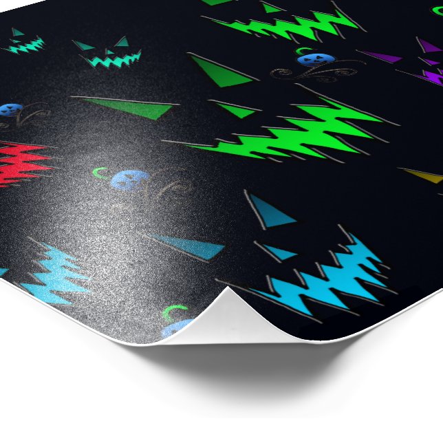 Färgglödande Jack O' Lternor Fototryck (Hörn)