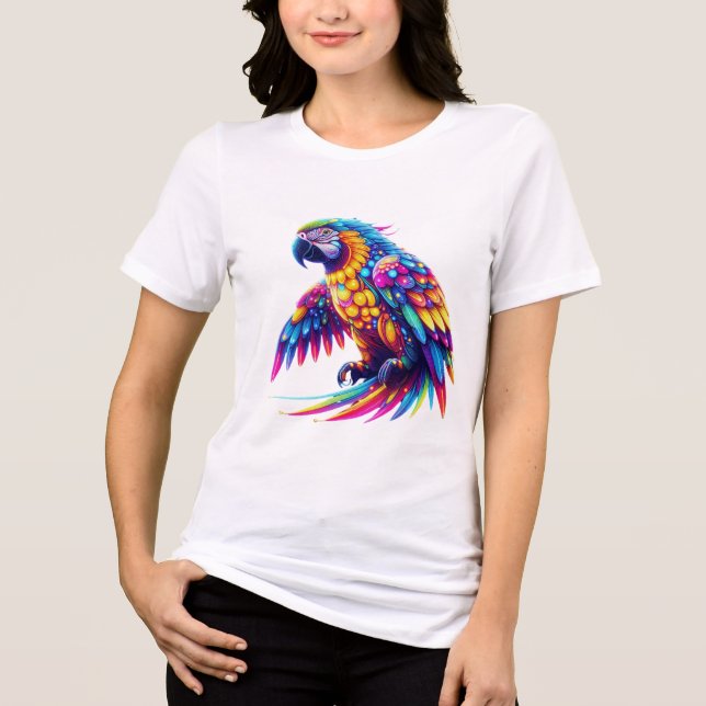 Färgglödande papegoja t shirt (Framsida)