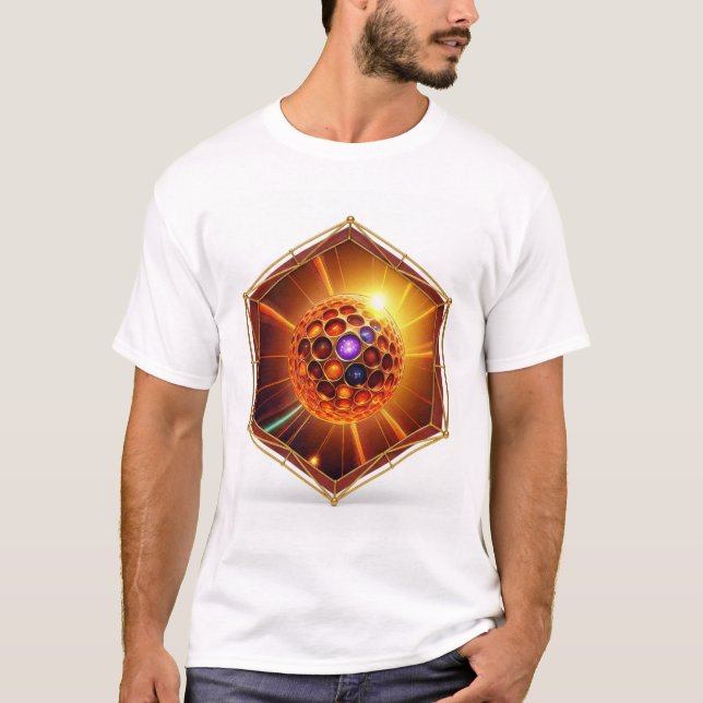 Färgglodande plasmaboll som sänder ut strålar t shirt (Framsida)