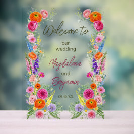 Färgglodda vilda blommor blommar trädgård bröllop