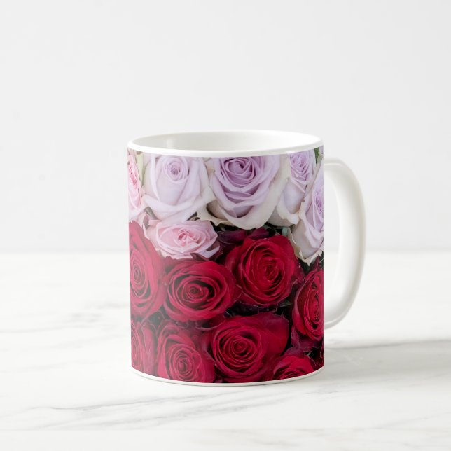 Färgglosa blandade rosor kaffemugg (Framsida höger)