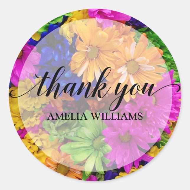 Färgglösa tack runt klistermärke (Framsida)