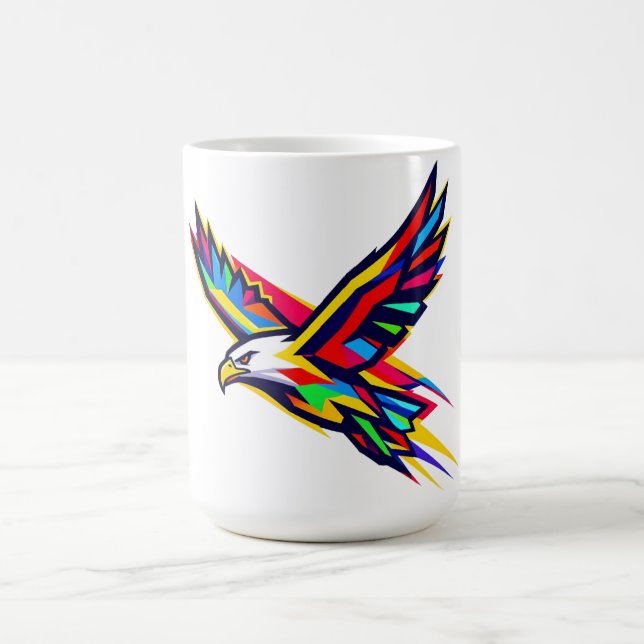 Färgglott flygande örn regnbågslogotyp sportgåva kaffemugg (Center)