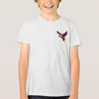 Färgglott flygande örn regnbågslogotyp sportgåva t shirt