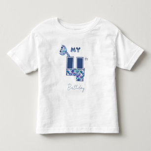 Färggluppiga sjöjungfruskal Födelsedagsfirande 4 å T Shirt