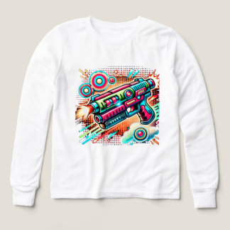 Färgglust Retro Pop Art Strålgevär | Futuristisk S T Shirt