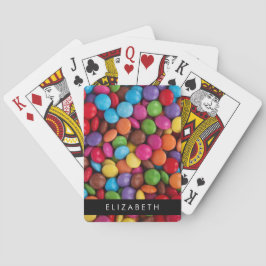 Färggodis, godisknappar, sötsaker, ditt namn casinokort