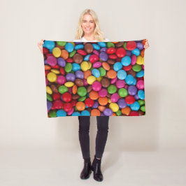 Färggodis, godisknappar, sötsaker, mat fleecefilt