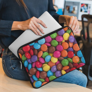 Färggodis, godisknappar, sötsaker, mat laptop fodral