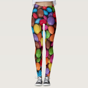Färggodis, godisknappar, sötsaker, mat leggings