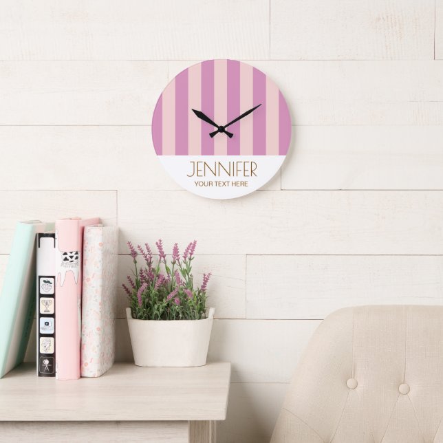 Färggodis Lavender Purle Färg Modern Rand Stor Klocka (Läsesal)