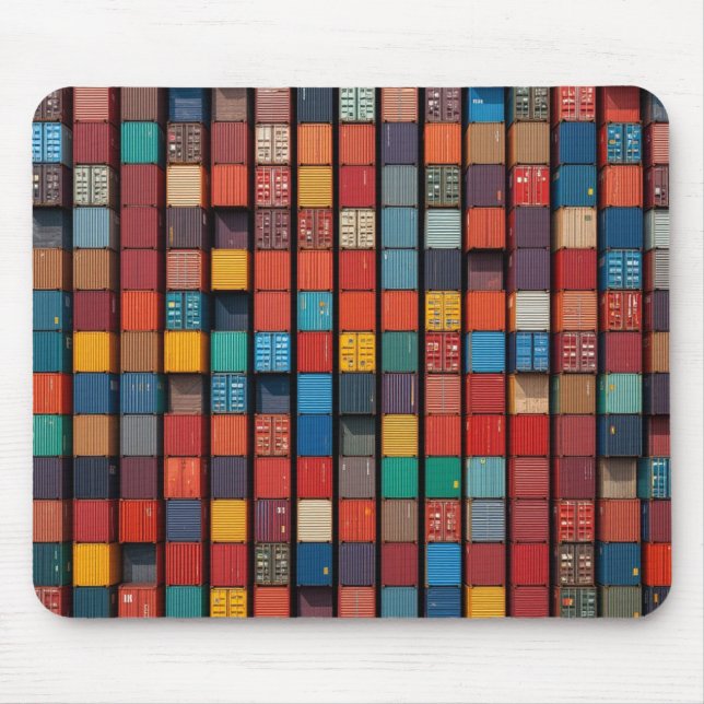 Färggods: containerrutnät för industrifartyg musmatta (Framsidan)