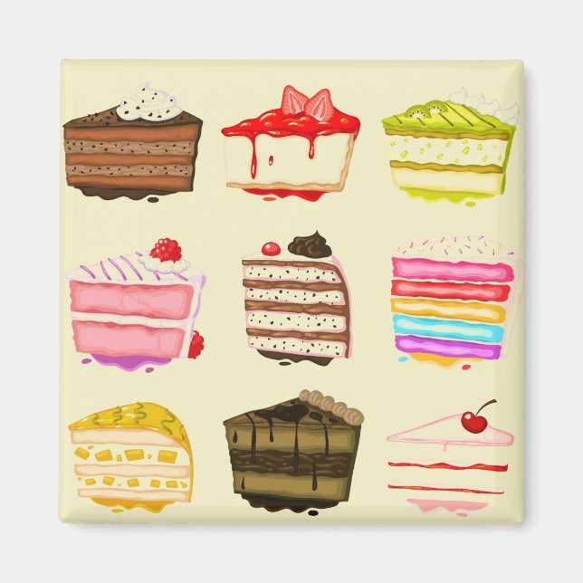 Färggräddkaka med färglöst grädde magnet (Framsidan)