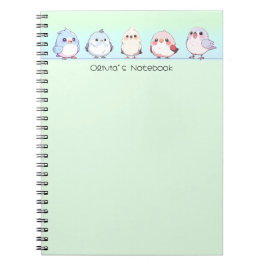 Färggradient för kute och fåglar Personlig namn Anteckningsbok