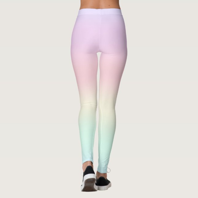 Färggradient för ruttregn, färggradient, pastellfo leggings (Baksida)