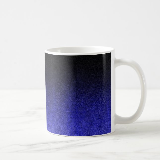 Färggradienten Blå och svart Glitter Kaffemugg (Höger)
