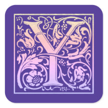 Färggradienten brev Y Vintage First Brev