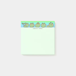Färggradienten Cute Frog Personlig namn Post-it Block