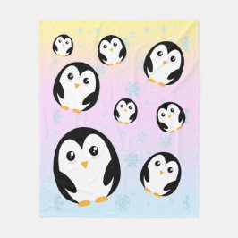 Färggradienten för färglöst pastellpenguin mönster fleecefilt