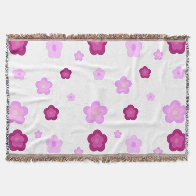 Färggradienten för rosa-blommigt Mönster Filt (Framsidan)