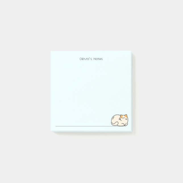Färggradienten kattunge i katt Personlig namn Post-it Block (Framsida)