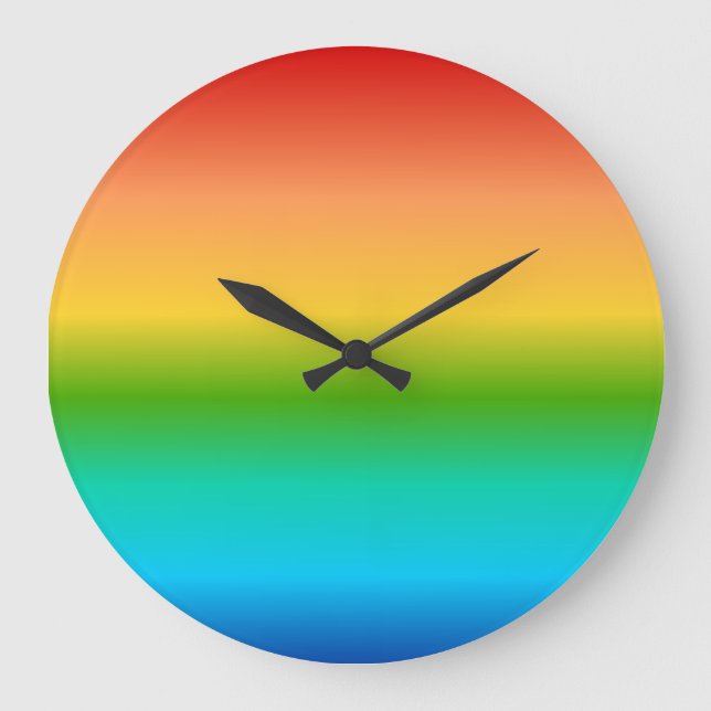 Färggradienten Rainbow färg Stor Klocka (Framsida)