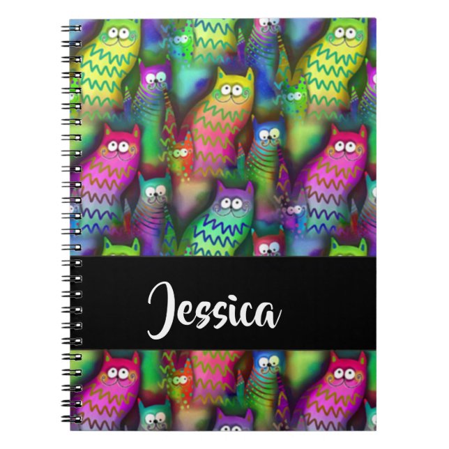 Färggradientkatter mönster anteckningsbok (Framsidan)