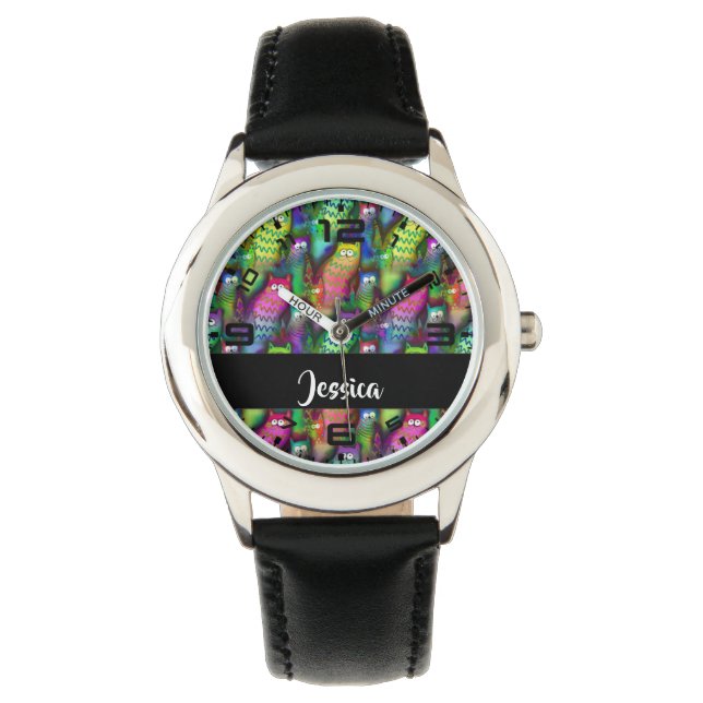 Färggradientkatter mönster armbandsur (Framsida)