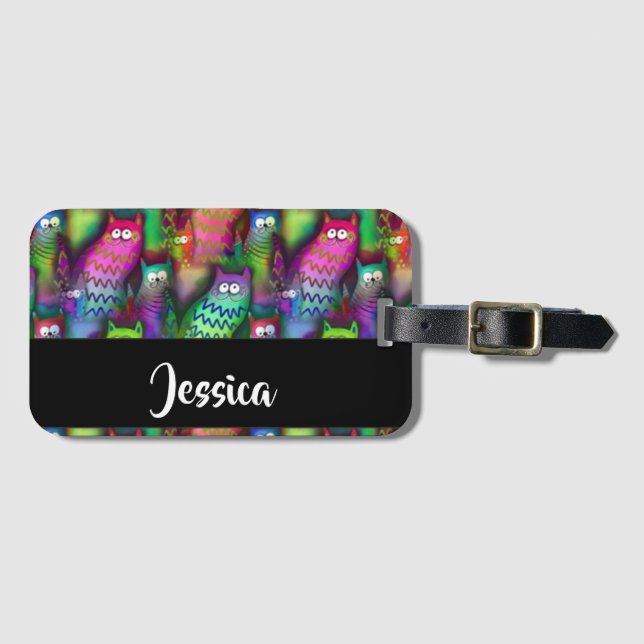 Färggradientkatter mönster bagagebricka (Framsida horisontal)