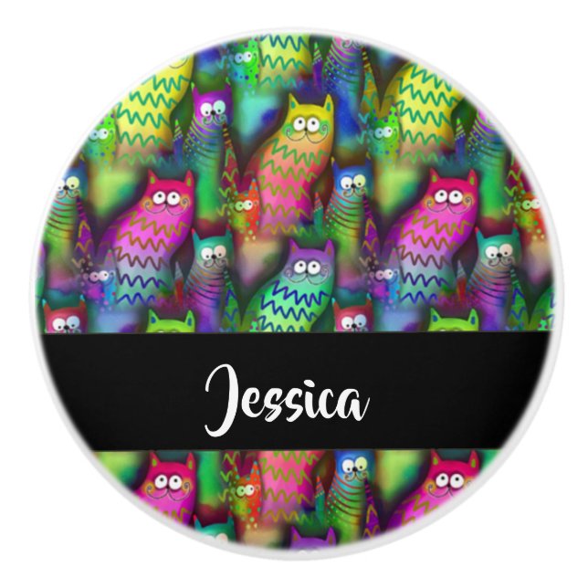 Färggradientkatter mönster knopp (Framsidan)